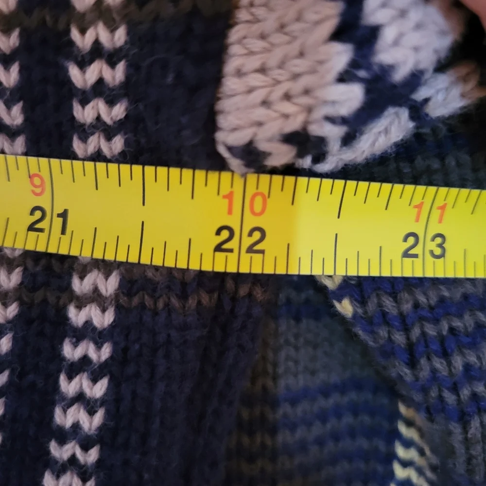 Vintage‎ Nautica Gorgeous Heavyweight 100% Cotton Plaid Sweater, Size Mens Large